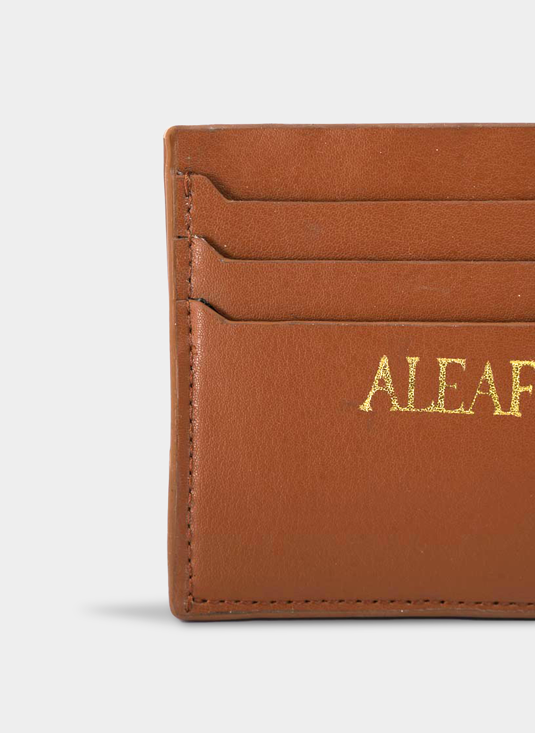 Moss Vegan Leather Cardholder - Brown