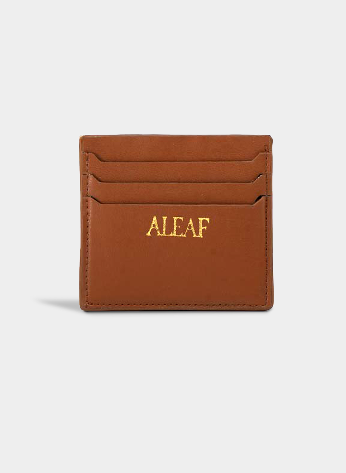 Moss Vegan Leather Cardholder - Brown