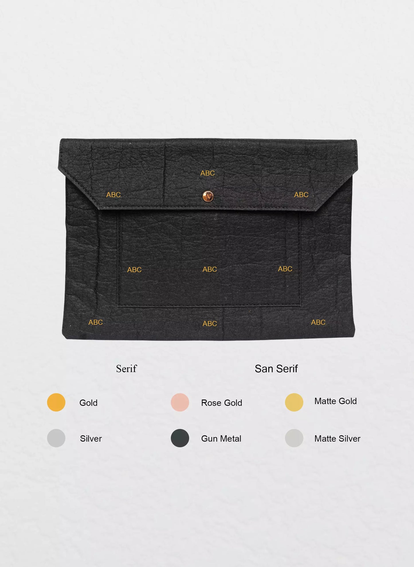 Amor Vegan Leather Laptop Sleeve - Charcoal - Large