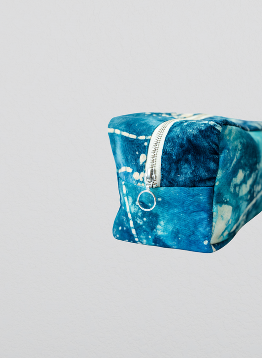 Reza Cosmetic Pouch- Aqua Blue