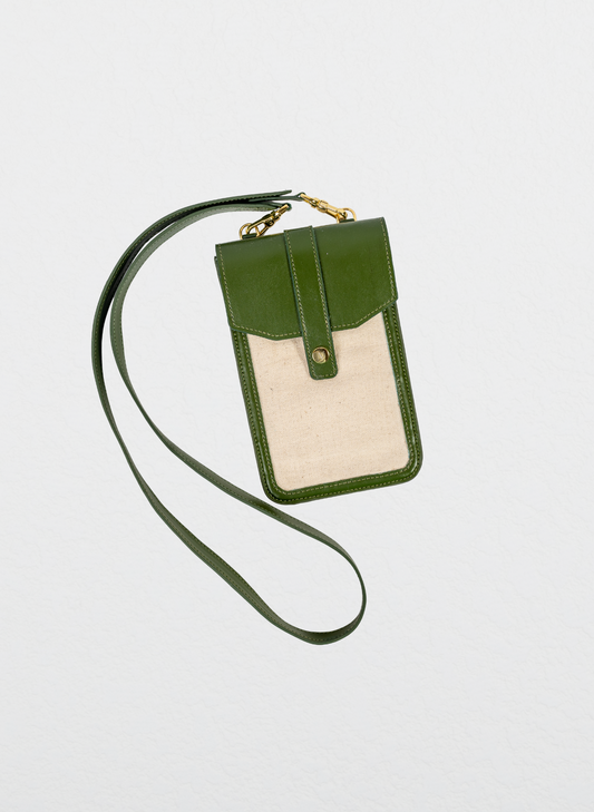 Isra Vegan Leather Crossbody Bag - Green