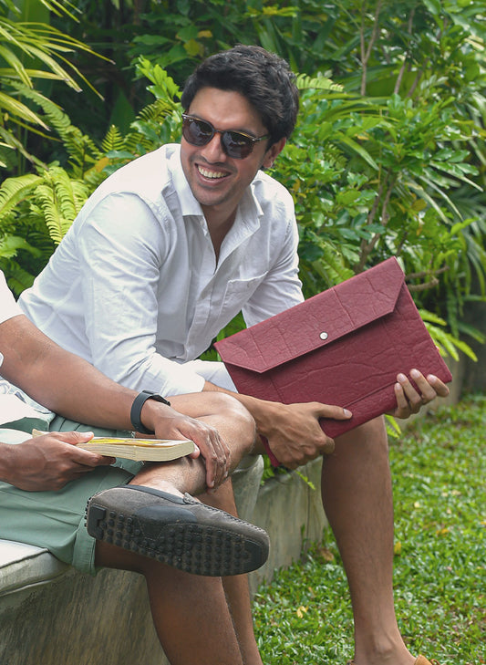 Amor Vegan Leather Laptop Sleeve - Mulberry - Regular