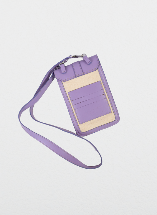 Isra Vegan Leather Crossbody Bag - Lavender